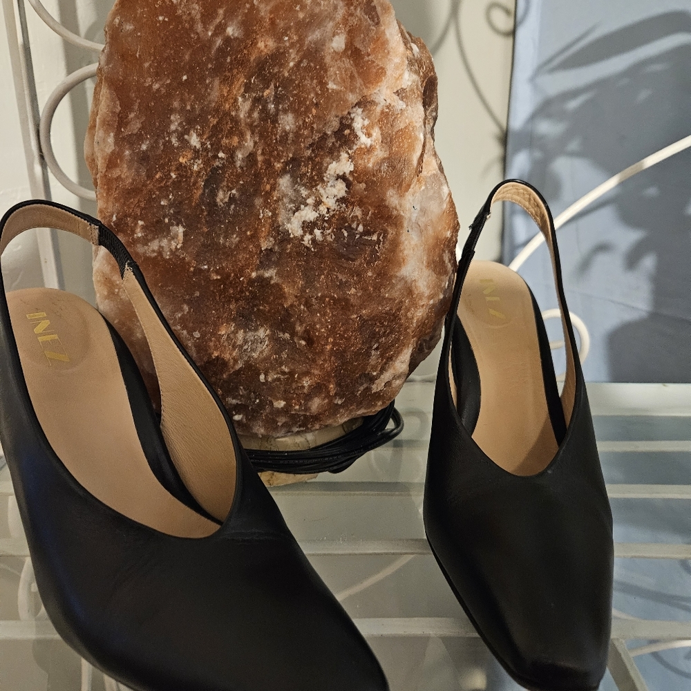 BLACK 6.5 INEZ SLING BACK HEEL